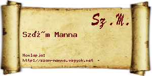 Szám Manna névjegykártya
